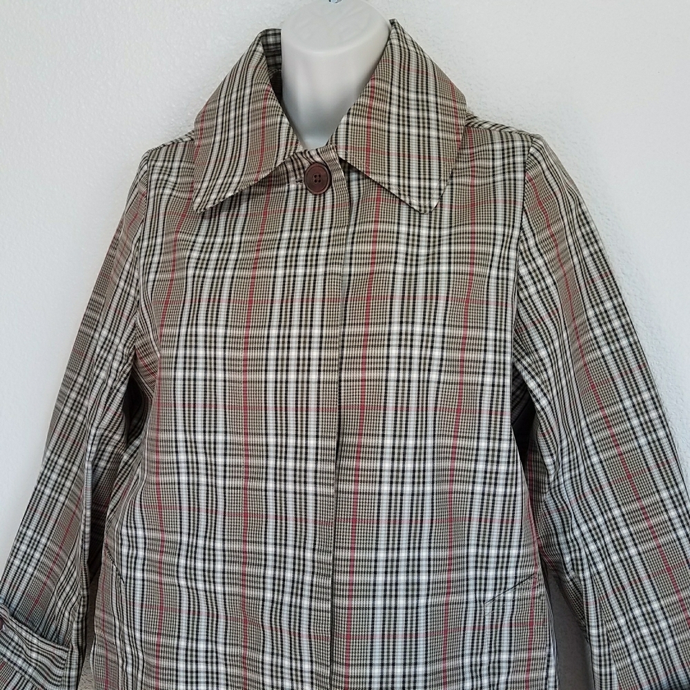 Caron Callahan Plaid Trench Coat — image 3 of 8